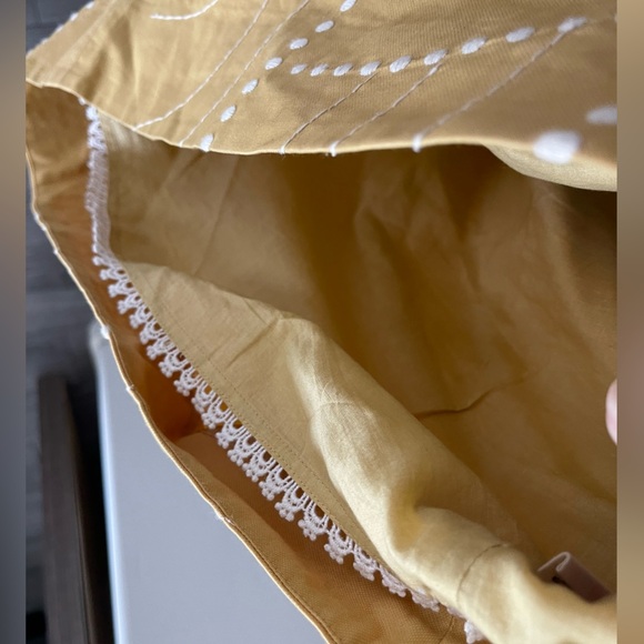 Floreat Anthropologie| Boho dot embroidered mustard skirt, size 4•••100% cotton - Picture 6 of 10